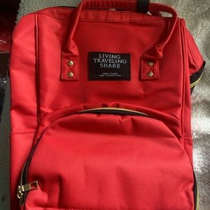 Living Traveling Share Red Diaper Bag